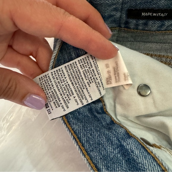 R13 Norbury blue denim distressed midi skirt - Picture 12 of 13